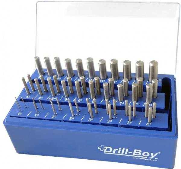 Drill Boy 55 tlg. DIN 338 HSS- CO5% VA Profi im Kunststoffständer mit Wandhalterung